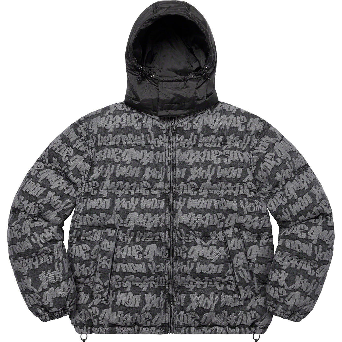 Fat Tip Jacquard Denim Puffer Jacket view 14